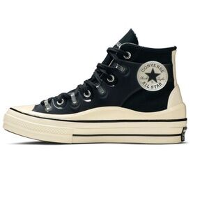 Converse Black High-Top Platform Sneakers with Cream Accents